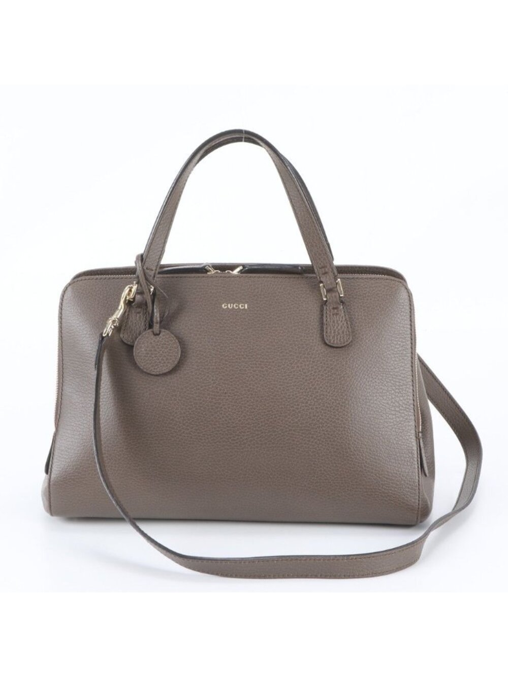 Gucci Leather 2-Way Shoulder Bag Crossbody Hand Tote Brown